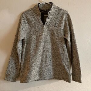 Eddie Bauer fleece gray quarter button down fleece jacket